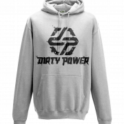 dirty power white hoody front
