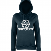 dirty power navy womens hoodie